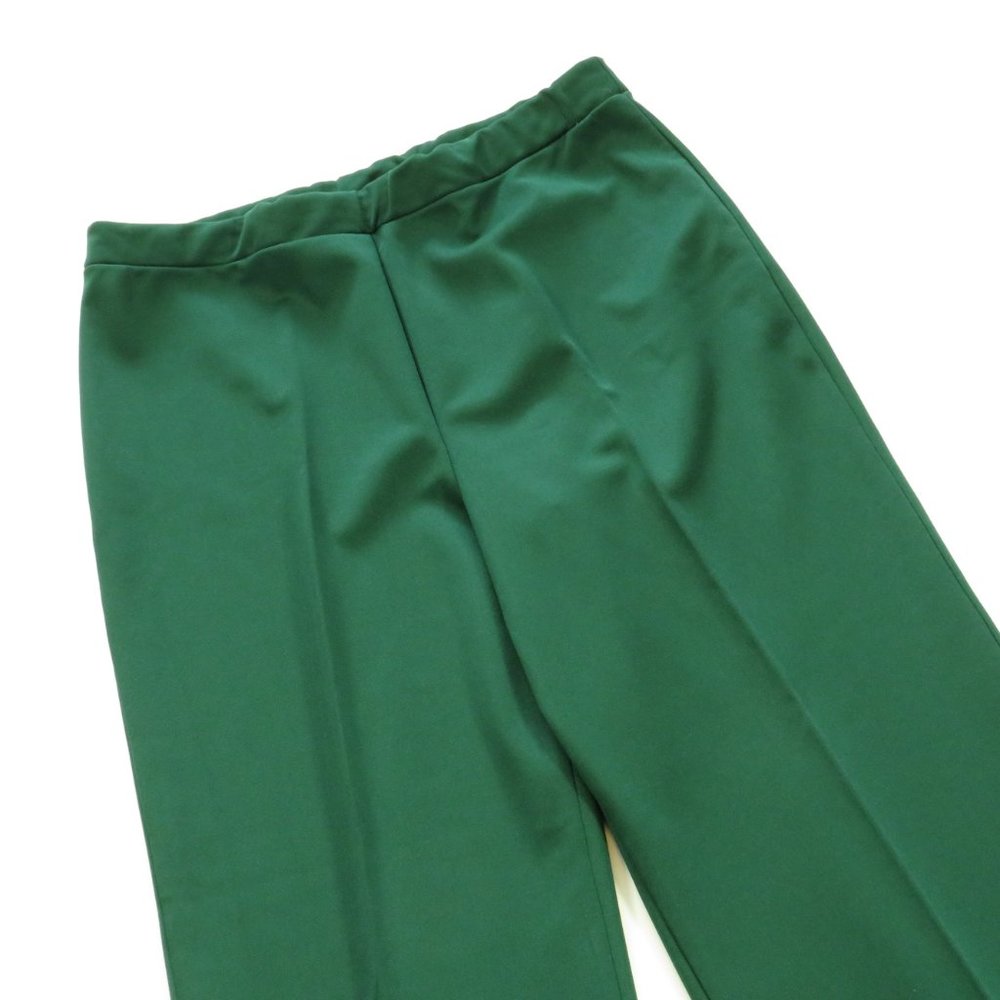 Womens 1970s Green Double Knit Polyester Pants Size Large XL